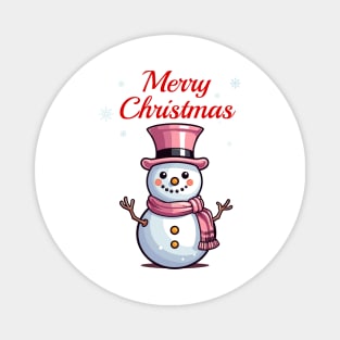 Cute pink snowman Magnet